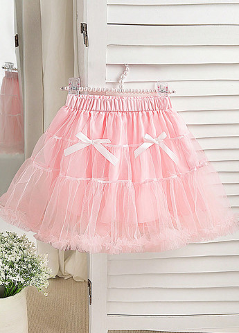 Розовая праздничный однотонная юбка SHEIN клешированная