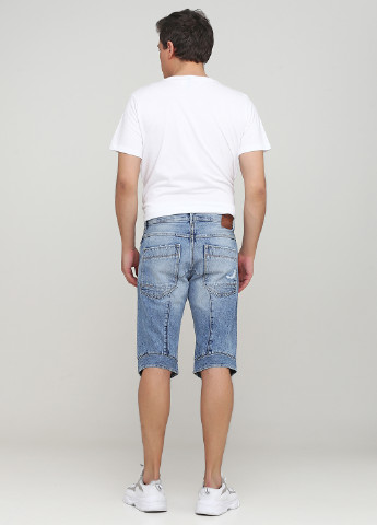 Шорти H&M однотонні темно-блакитні джинсові бавовна