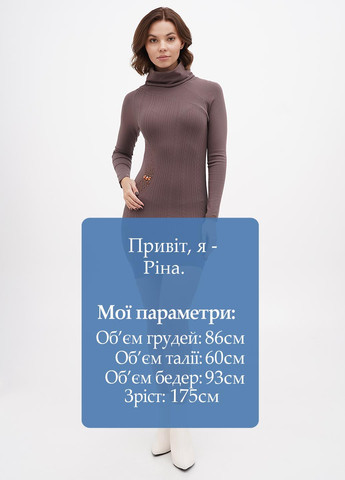 Коричнева кежуал сукня силуетна Sassofono однотонна