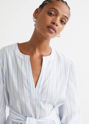 Блакитна кежуал сукня а-силует H&M в смужку