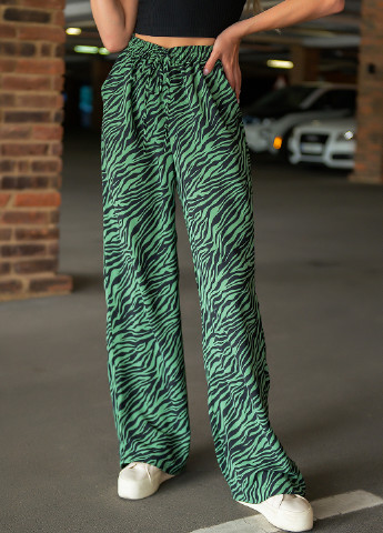 Зеленые кэжуал летние палаццо брюки Elfberg
