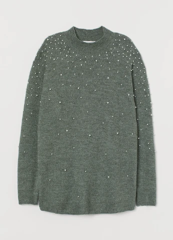 Серо-зеленый демисезонный свитер H&M