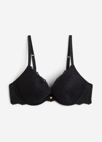 Чорний мінімайзер бюстгальтер H&M з кісточками поліамід, еластан