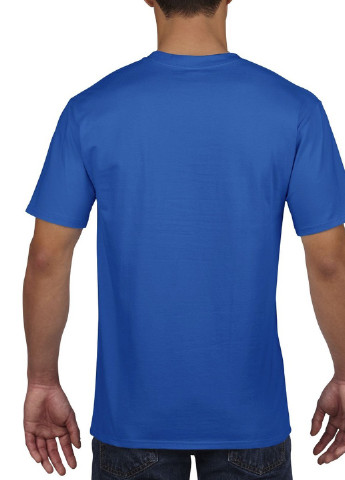 Синя футболка базова бавовняна синя Gildan Premium Cotton
