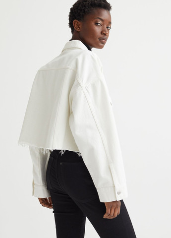 Біла літня біла пряма джинсова куртка H&M