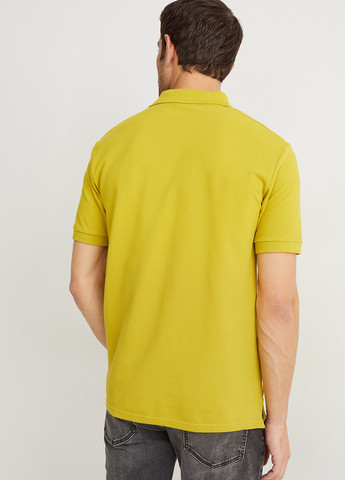 Горчичная футболка-поло для мужчин C&A однотонная