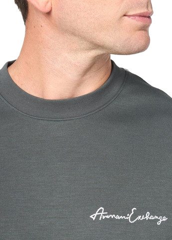 Темно-сірий світшот Armani Exchange логотип вишивка (304767377)