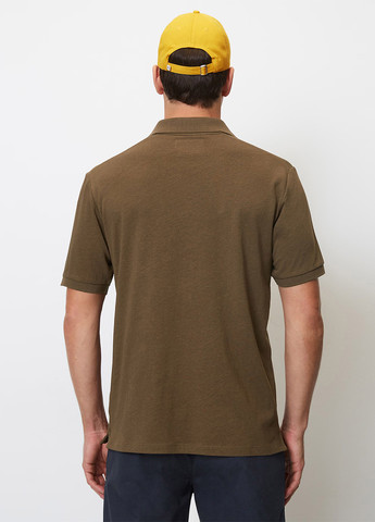 Коричневая футболка-поло для мужчин Marc O'Polo однотонная