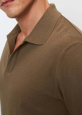 Коричневая футболка-поло для мужчин Marc O'Polo однотонная