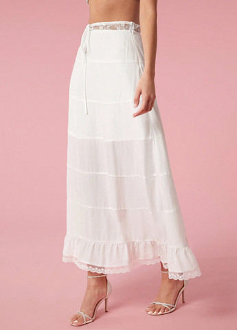 Белая кэжуал однотонная юбка SHEIN