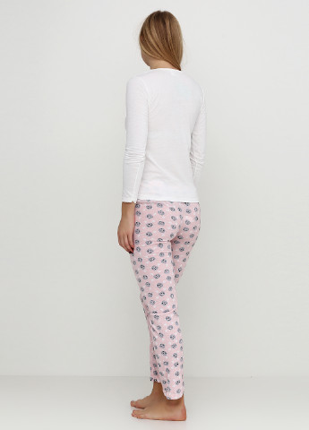 Светло-розовый демисезонный комплект (лонгслив, брюки, маска для сна) Stil Moda Pijama