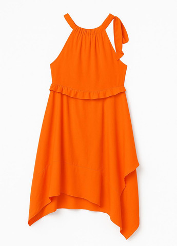 Помаранчева вечірня, кежуал сукня в стилі армпір, з відкритими плечима Sassofono однотонна