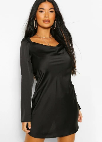 Черное кэжуал платье футляр Boohoo однотонное