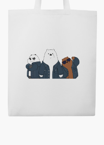 Еко сумка шоппер біла Вся правда про ведмедів (We Bare Bears) (9227-2895-WT-2) екосумка шопер 41*35 см MobiPrint (224806103)