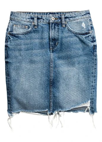 Светло-синяя джинсовая однотонная юбка H&M