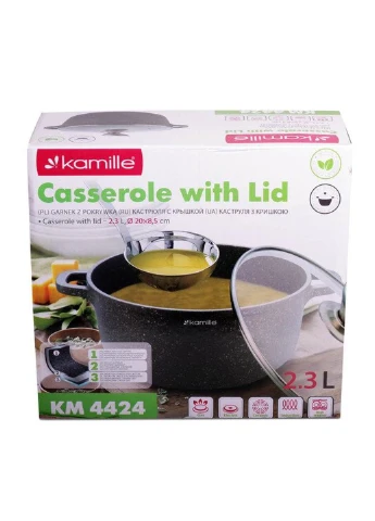 Каструля з кришкою KM-4424 2.3 л 20 см Kamille (253544807)