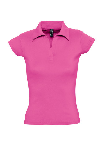 Розовая женская футболка-поло Sol's однотонная