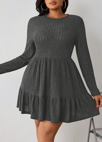 Сіра кежуал сукня кльош SHEIN однотонна