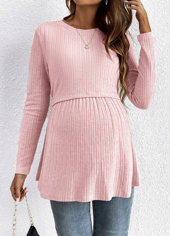 Рожевий демісезонний джемпер для вагітних та годуючих джемпер SHEIN