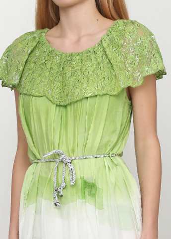 Светло-зеленое кэжуал платье Made in Italy градиентное ("омбре")