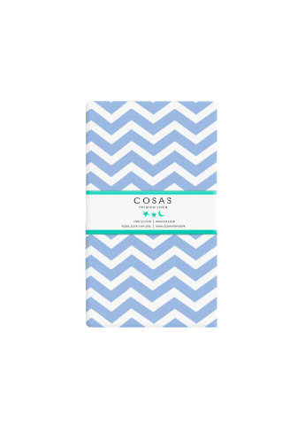 Простыни евро набор WHITE / ZIGZAG LIGHT BLUE 220х240 см (2 шт) Cosas (250459871)