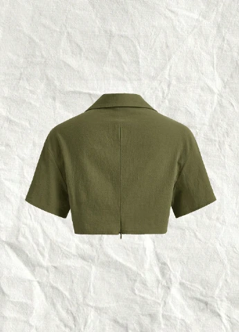 Хакі блуза SHEIN