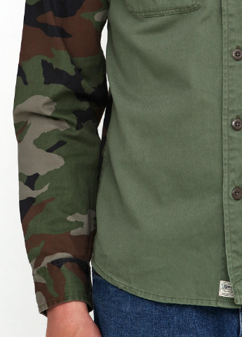 Оливковая кэжуал рубашка камуфляжная Ralph Lauren с длинным рукавом