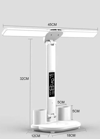 Світлодіодна настільна usb лампа з дисплеєм і вбудованим акумулятором No Brand (300514901)