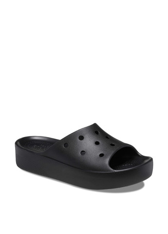 Черные шлепанцы Crocs с перфорацией