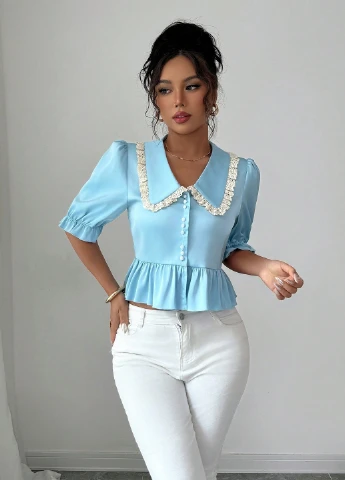 Блакитна блуза SHEIN