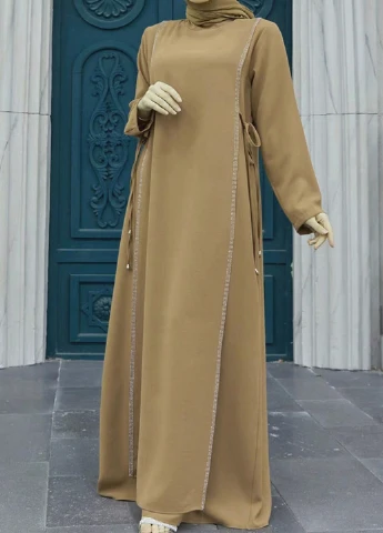 Оливковое (хаки) кэжуал платье а-силуэт SHEIN однотонное