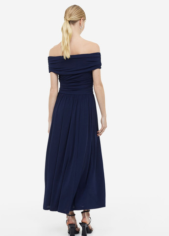 Темно-синее кэжуал платье а-силуэт H&M однотонное