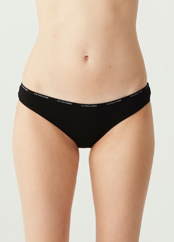 Труси-сліпи жіночі набір 5 шт. U.S. POLO ASSN 67001 Чорний/Білий/Бежевий/Темно-синій/Фуксія U.S. Polo Assn. (251115355)