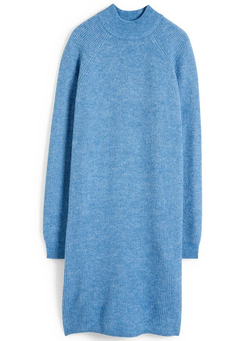Голубое кэжуал платье платье-свитер C&A однотонное