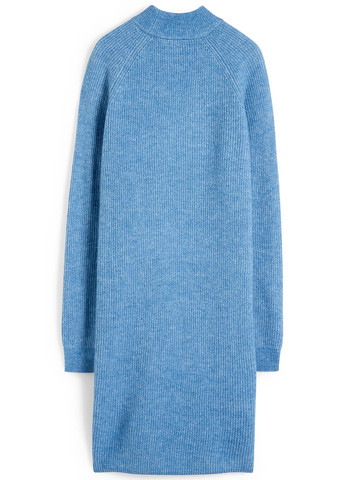 Голубое кэжуал платье платье-свитер C&A однотонное