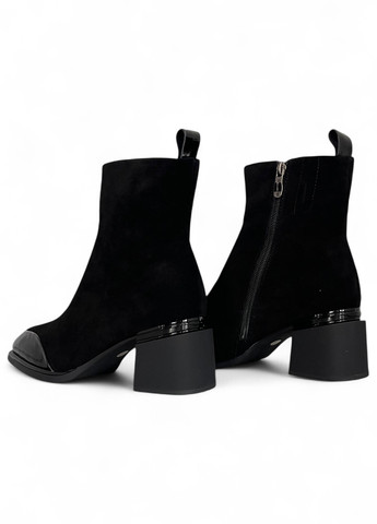 Зимние ботинки Melanda.M лаковые из натуральной замши