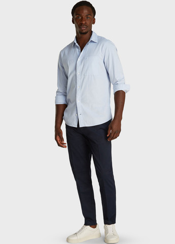 Голубой классическая, кэжуал рубашка однотонная Calvin Klein