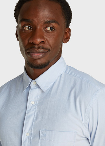 Голубой классическая, кэжуал рубашка однотонная Calvin Klein