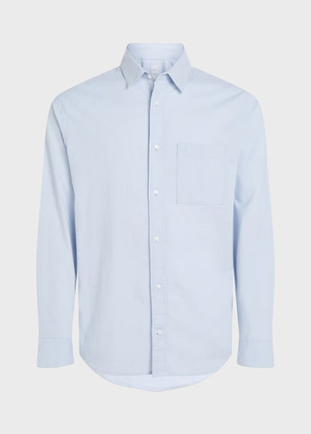 Голубой классическая, кэжуал рубашка однотонная Calvin Klein