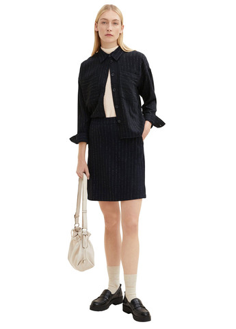 Черная кэжуал в полоску юбка Tom Tailor карандаш