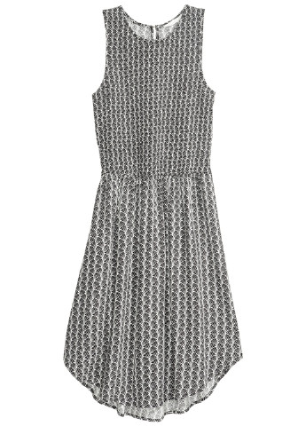 Чорно-білий кежуал сукня а-силует H&M з малюнком