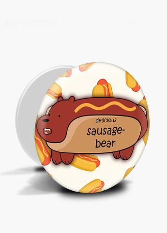 Попсокет (Popsockets) держатель для смартфона Вся правда о медведях (We Bare Bears) (8754-2906) Черный MobiPrint (229014717)