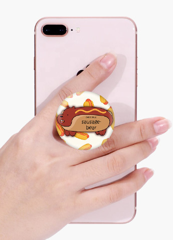 Попсокет (Popsockets) держатель для смартфона Вся правда о медведях (We Bare Bears) (8754-2906) Черный MobiPrint (229014717)
