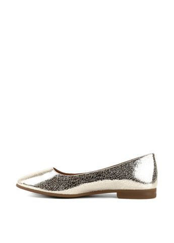Жіночі балетки Le'BERDES | золоті геометричні без декору натуральна шкіра (360769503)