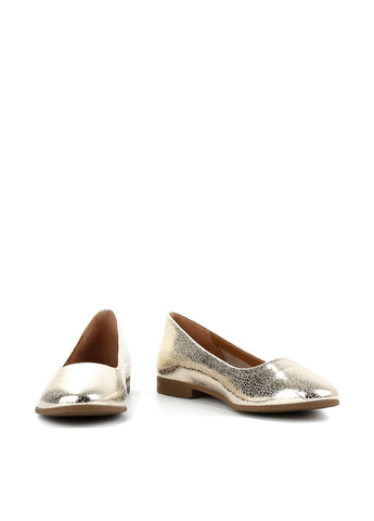 Жіночі балетки Le'BERDES | золоті геометричні без декору натуральна шкіра (360769503)
