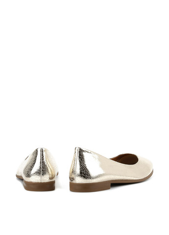 Жіночі балетки Le'BERDES | золоті геометричні без декору натуральна шкіра (360769503)