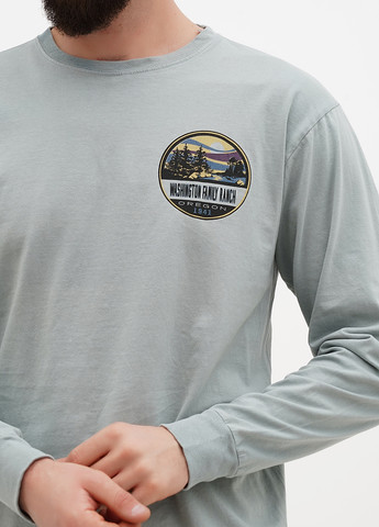 Оливковый демисезонный кэжуал лонгслив Blue 84 с рисунком