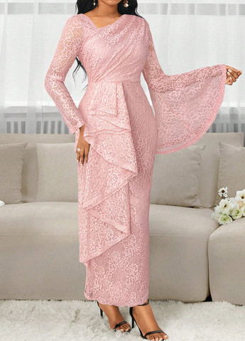 Рожева кежуал сукня силуетна SHEIN однотонна