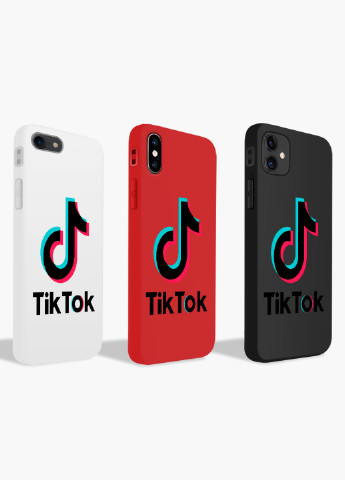 Чохол силіконовий Apple Iphone X ТікТок (TikTok) Білий (6129-1389) MobiPrint (219485649)