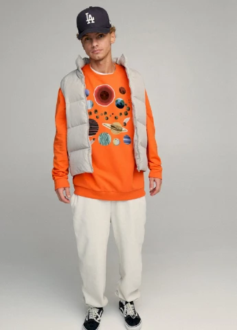 Оранжевый свитшот мужской oversize /no flis/ YAPPI (252259263)